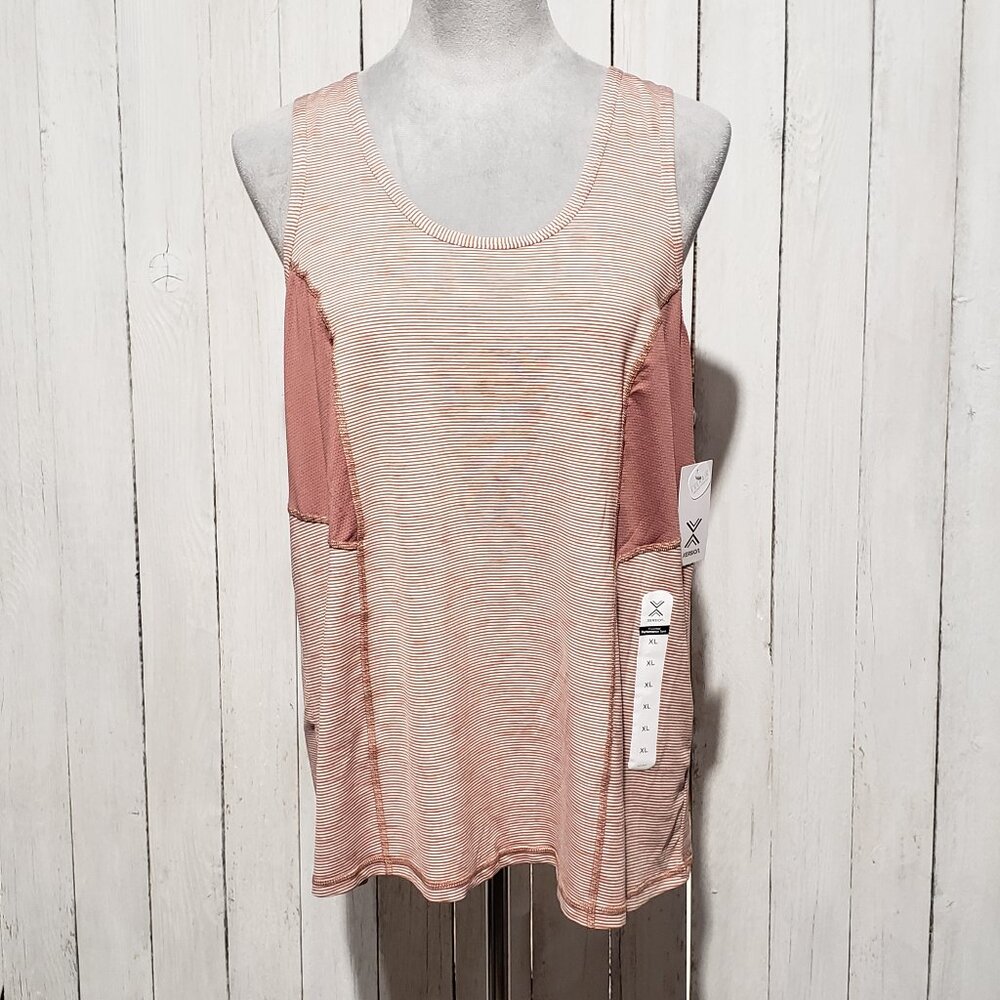 NEW Xersion XL Women's Tank Top Pink Racerback Color Block Athletic Athleisure